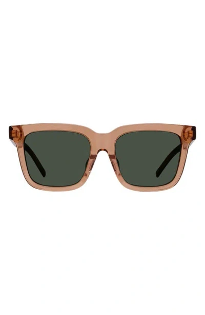 Givenchy Gv Day 53mm Rectangular Sunglasses In Shiny Orange / Green