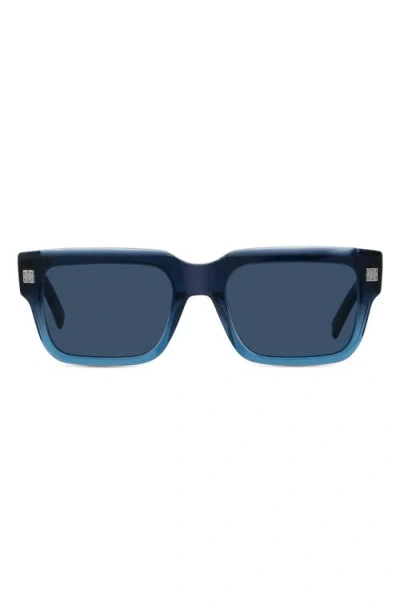 Givenchy Gv Day 53mm Square Sunglasses In Shiny Blue/blue
