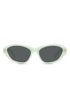 Givenchy Gv Day 55mm Cat Eye Sunglasses In Shiny Light Green / Mirror