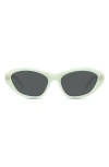 Givenchy Gv Day 55mm Cat Eye Sunglasses In Shiny Light Green/mirror