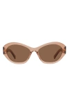 Givenchy Gv Day 57mm Cat Eye Sunglasses In Shiny Orange / Brown