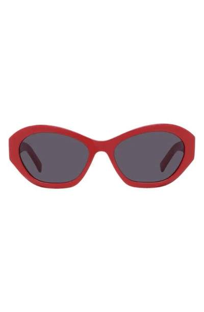 Givenchy Gv Day 57mm Cat Eye Sunglasses In Shiny Red / Smoke