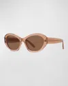 Givenchy Gv Day Acetate Cat-eye Sunglasses In Shiny Orange Brown