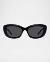 Givenchy Gv Day Rectangle Acetate Sunglasses In Black