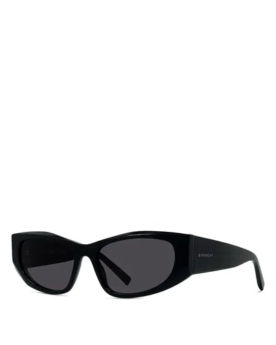 GIVENCHY GV DAY BLACK GEOMETRIC SUNGLASSES, 56MM