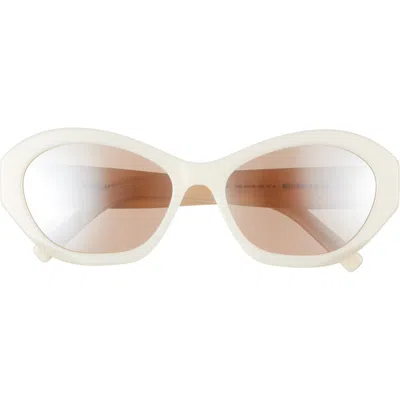 Givenchy Gv Day Cat Eye Sunglasses In Ivory/brown Mirror