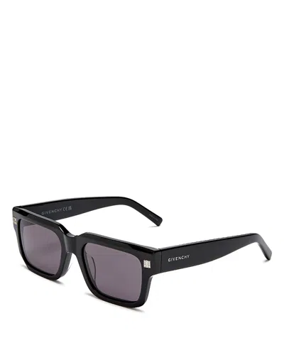 Givenchy Gv Day 53mm Square Sunglasses In Shiny Black Smoke
