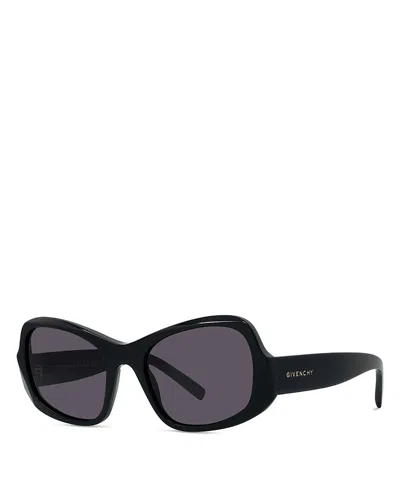 Givenchy Gv Day Geometric Sunglasses, 54mm In Shiny Black/smoke