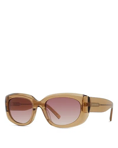 Givenchy Gv Day Acetate Rectangle Sunglasses In Brown