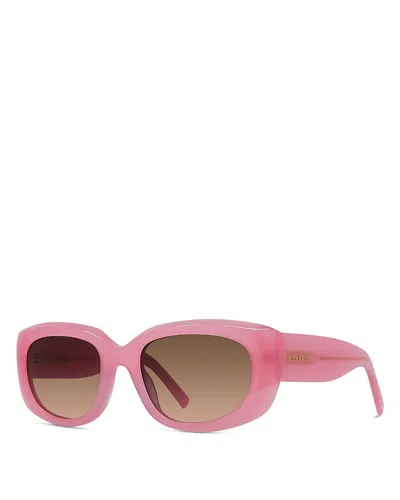 Givenchy Gv Day Geometric Sunglasses, 54mm In Shiny Pink/gradient Brown