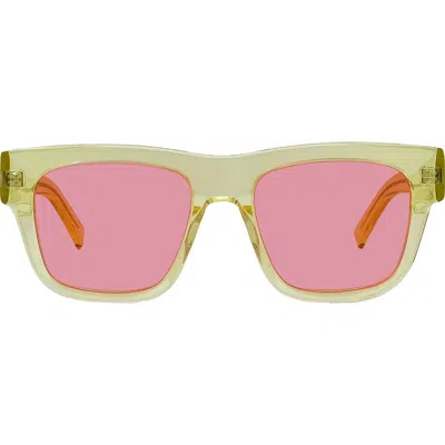 Givenchy Gv Day Lector 52mm Square Sunglasses In Shiny Yellow/violet