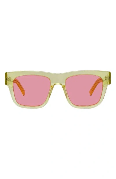Givenchy Gv Day Lector 52mm Square Sunglasses In Shiny Yellow / Violet