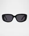 Givenchy Gv Day Rectangle Acetate Sunglasses In Sblksmk
