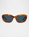 Givenchy Gv Day Rectangular Acetate Sunglasses In Brown