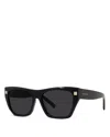 Givenchy Gvday 55mm Square Sunglasses In Black/gray Solid