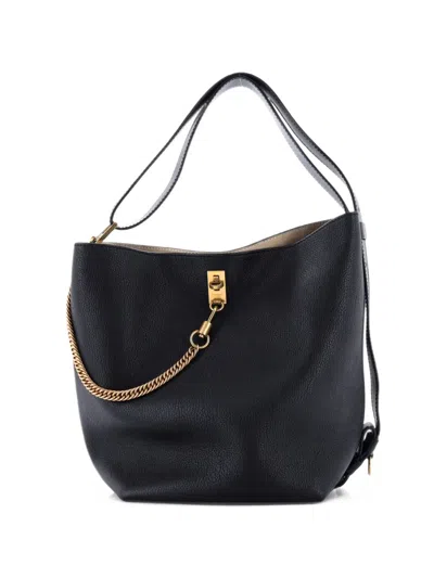 Pre-owned Givenchy Gv Leather Medium Bucket Bag In Black