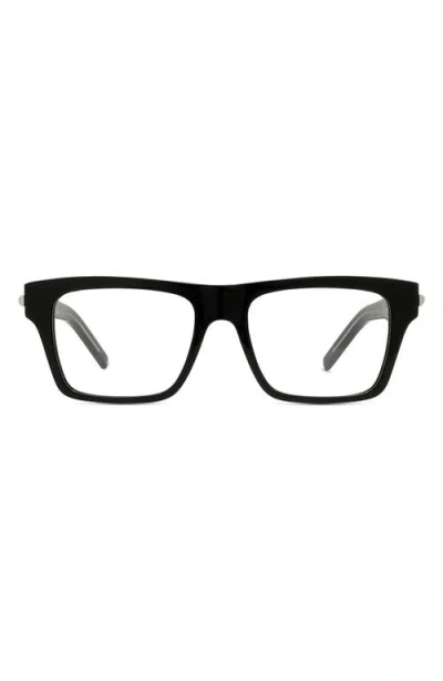 Givenchy Gv One 53mm Rectangular Optical Glasses In Shiny Black
