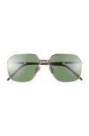 Givenchy Gv One 56mm Square Sunglasses In Gold / Green