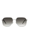 Givenchy Men's Gv One Metal Square Sunglasses In Shiny Palladium/gradient