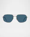 Givenchy Gv One Metal Aviator Sunglasses In Blue