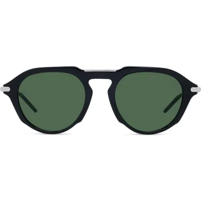Givenchy Gv One Round Sunglasses In Shiny Black/green
