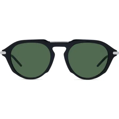 Givenchy Gv One Round Sunglasses In Shiny Black/green