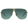 Givenchy Gv Speed 64mm Oversize Gradient Pilot Sunglasses In Shiny Endura Gold/green
