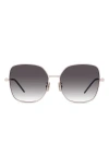 Givenchy Gv Speed Gradient Square Sunglasses In Shiny Rose Gold / Smoke