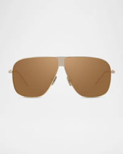 Givenchy Gv Speed Metal Aviator Sunglasses In Shiny Endura Gold/brown