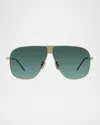 Givenchy Gv Speed 64mm Oversize Gradient Pilot Sunglasses In Srgldgrng