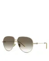 Givenchy Gv Speed Pilot Sunglasses, 60mm In Gold/brown Gradient