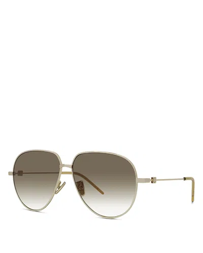Givenchy Gv Speed Pilot Sunglasses, 60mm In Gold/brown Gradient