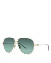 Givenchy Gv Speed Gradient Pilot Sunglasses In Gold/green Gradient