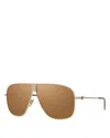 Givenchy Gv Speed 64mm Oversize Mirrored Pilot Sunglasses In Brown
