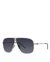 Givenchy Gv Speed 64mm Oversize Gradient Pilot Sunglasses In Palladium/smoke