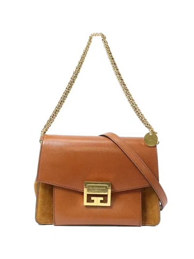 Pre-owned Givenchy Gv3 Leather Shoulder Bag In Brown