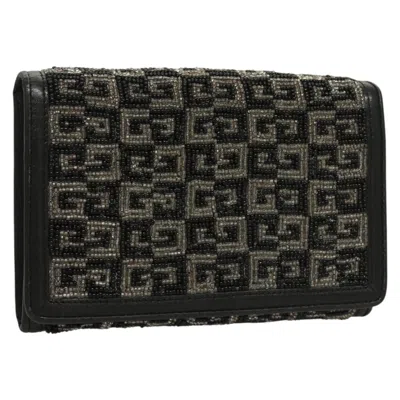 Pre-owned Givenchy Gv3 Wallet Leather Black Beads Wallets Accessory ()