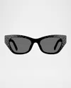 Givenchy Gv4019isw Embellished Acetate Cat-eye Sunglasses In Black