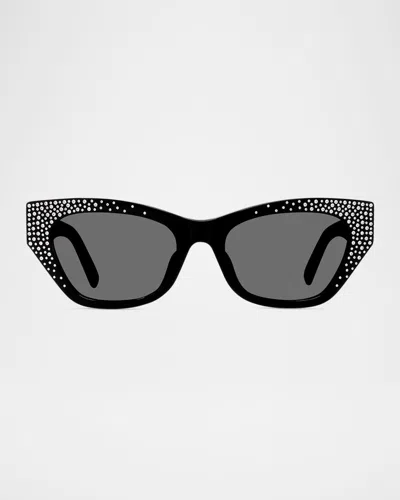 Givenchy Gv4019isw Embellished Acetate Cat-eye Sunglasses In Black