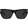 Givenchy Gvday 55mm Square Sunglasses In Black