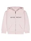 Givenchy Logo-print Zip-up Hoodie In Rosa