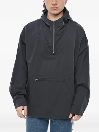 Givenchy Half-zip Long-sleeve Cotton Hooded Jacket In Black