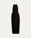Givenchy Draped Crepe Halterneck Gown In Black