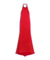 Givenchy Halter Neck Dress In Crepe And Satin In Red
