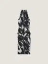 Givenchy Halterneck Dress In Animal Jacquard Viscose In Black