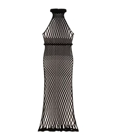 Givenchy Halterneck Dress In Mesh In Black