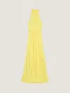 Givenchy Halterneck Evening Dress In Silk Chiffon With Bow Detail In Yellow