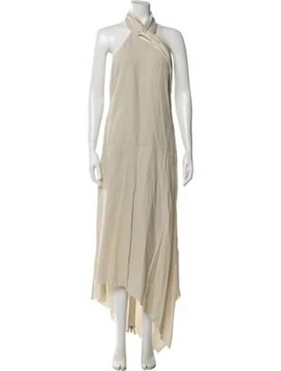 Pre-owned Givenchy Halterneck Long Dress In Neutral