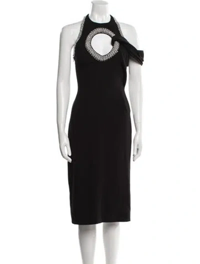 Pre-owned Givenchy Halterneck Midi Length Dress In Black