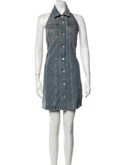 Pre-owned Givenchy Halterneck Mini Dress In Blue